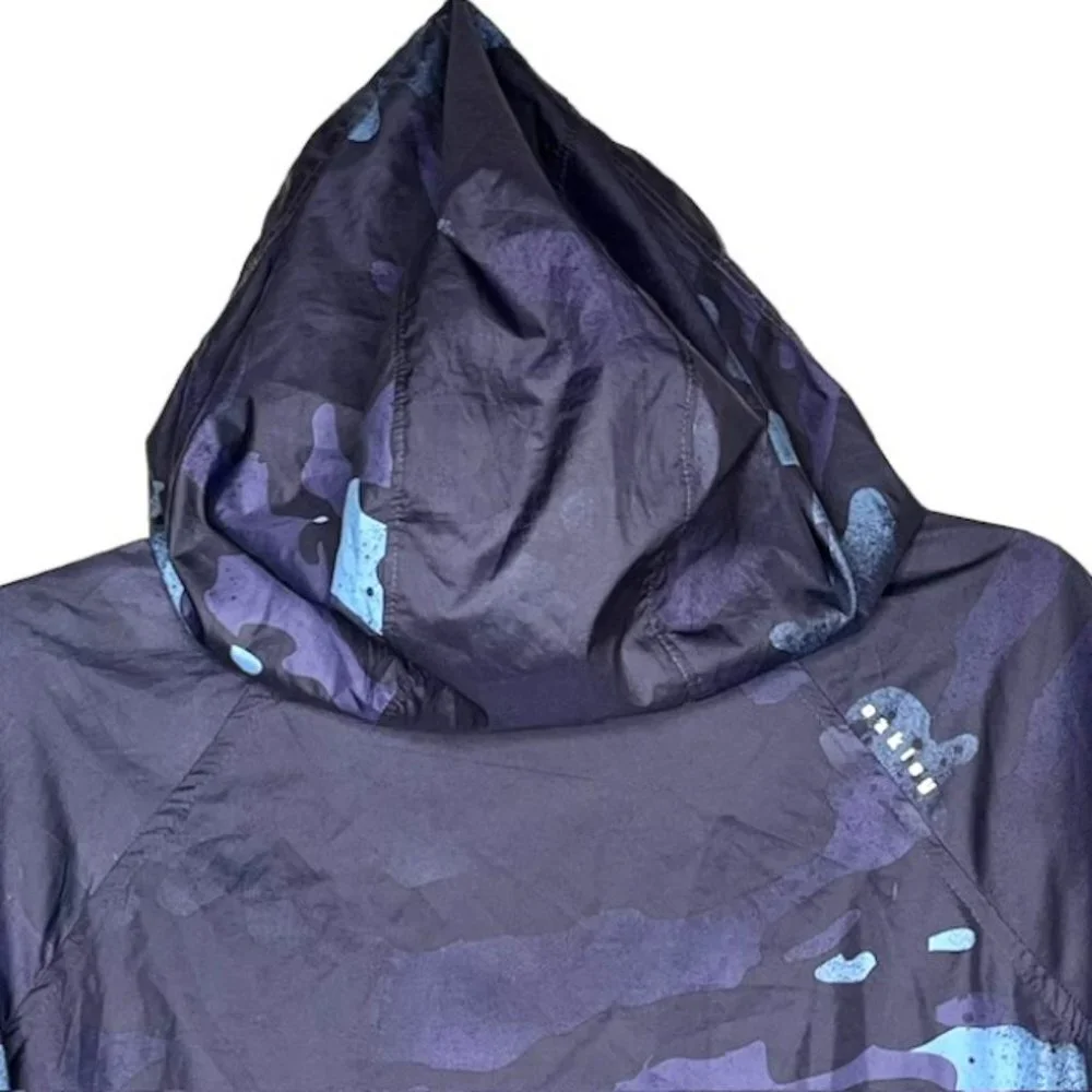 Oakley Hydrofree Tech Wind/Rain Camo Print Jacket - Navy Blue - S - Picture 6 of 9
